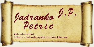 Jadranko Petrić vizit kartica